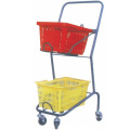 Cesta de la compra con ruedas/mimbre cestas de supermercado ruedas/carro de compras